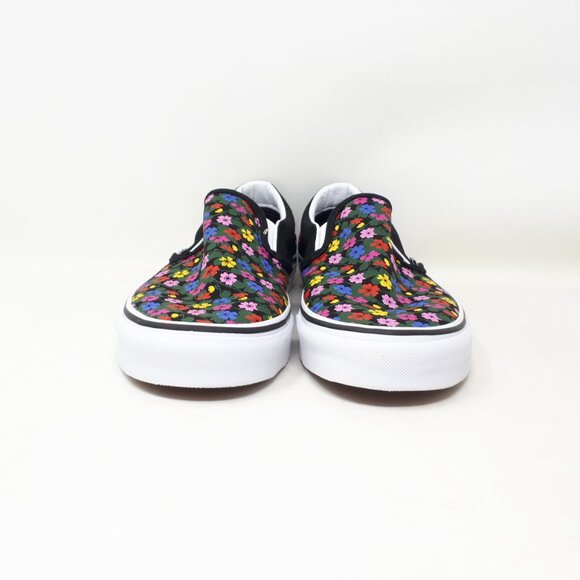 Vans Classic Slip On Floral Black White Shoe Sneaker Womens Size Skate Authentic - Picture 7 of 11